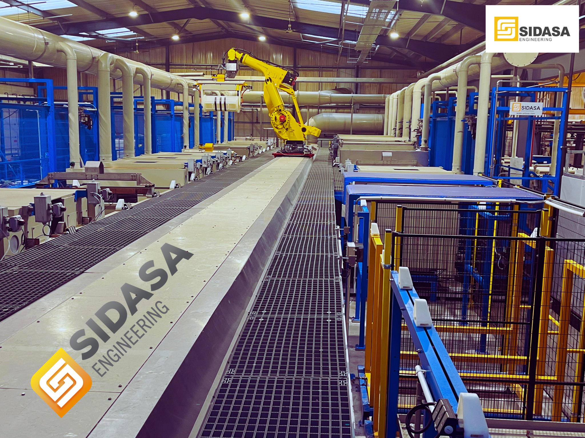 SIDASA DR7 compact-footprint automated rack and barrel plating line